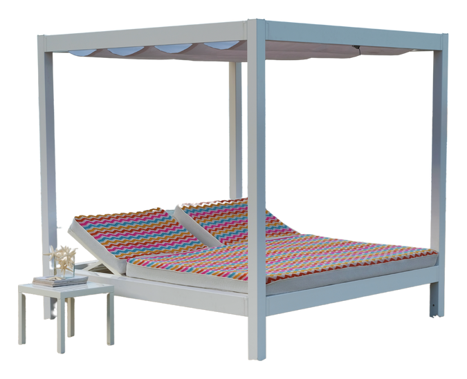 Vollständige Ansicht des Toscano Forme Cama Himmelbetts mit Doppelmatratze