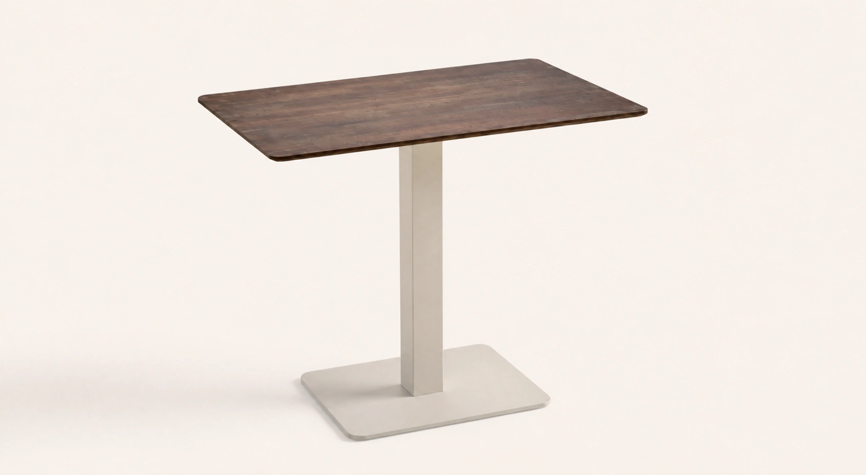 Toscano Forme Charleston outdoor table with brown top and light central base